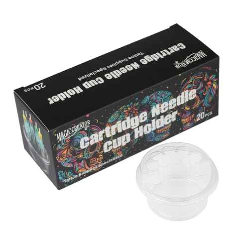 DGT 20PCS Disposable Tattoo Cartridge needles Cup Holder, Cartridge needles Placement Rack, Disposable Cartridge needles Cleaning Cup.