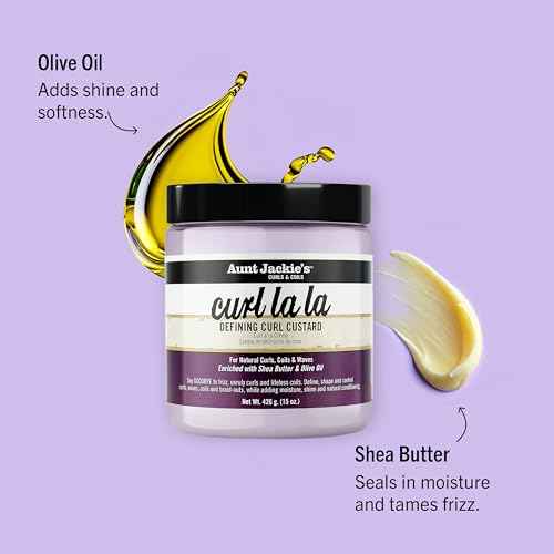 Aunt Jackie's Curl La La, Lightweight Curl Defining Custard, Enriched with Shea Butter & Olive Oil, Basic, 15 Ounce