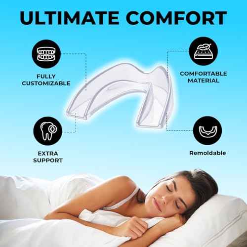 Mouth Guard for Grinding Teeth at Night | Dental Night Guard for Clenching & Better Sleep | 4 Moldable Mouthguards with 12 Cleansing Tablets