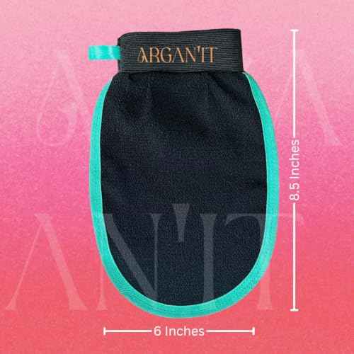 Arganit Bath Mitt Set of 2 ? Original Exfoliating for Dead Skin Removal - Microdermabrasion Mitts, Self-Tan Remover and Keratosis Pilaris Treatment Moroccan Hammam Body Mitt 100% Viscose