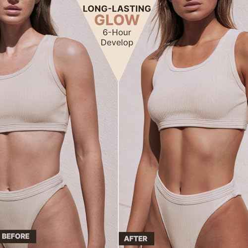 Self Tanner Mousse - USA Made with Natural & Organic Ingredients, Self Tanning Mousse for Dark Fake Tan, Sunless Tanner, Clear & Non Toxic Tanning Foam for Streak Free Finish & Natural Glow