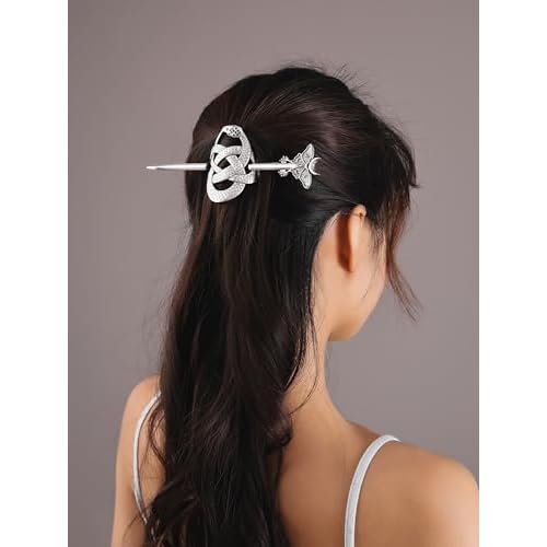 HAQUIL Viking Snake Moth Hairpin, Viking Celtic Knot Retro Hairpin, Minimalist Hair Accessories for Women
