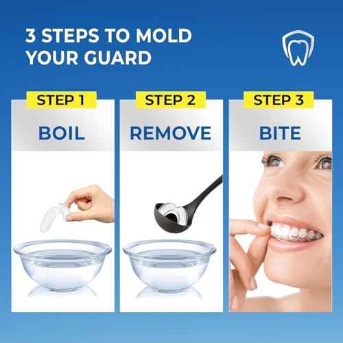 Mouth Guard for Grinding Teeth at Night: Moldable Dental Guard for Sleeping - Nighttime Protection for Teeth with 12 Cleaning Tablets