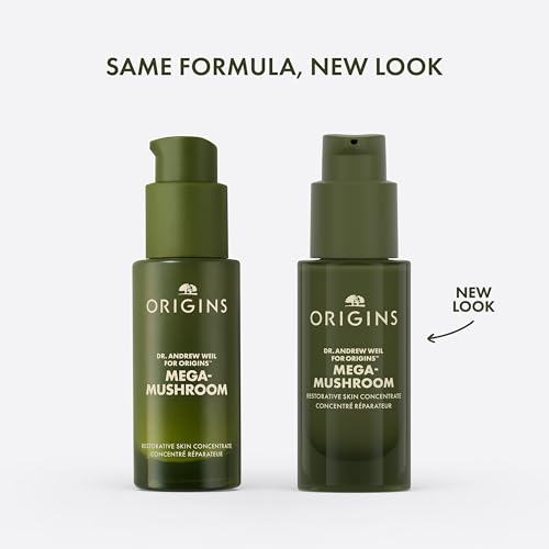 Origins Mega-Mushroom Restorative Skin Concentrate Serum | Visibly Reduces Redness & Strengthens Skin's Barrier | With Reishi Mushroom, 1 Fl Oz