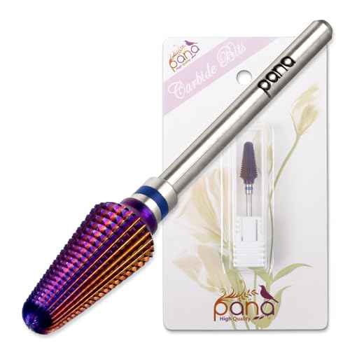 PANA 3/32" Purple Tornado Carbide Nail Drill Bit for Acrylics, Nail Extension, Gel Polish Removal Nail Salon Manicure Pedicure Electric File Tools (Medium - M)