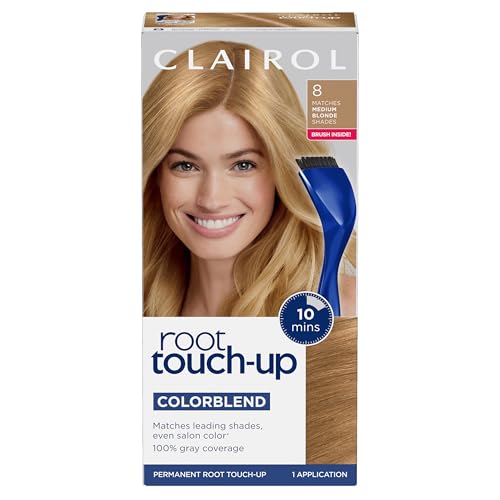 Clairol Root Touch-Up by Nice'n Easy Permanent Hair Dye, 8 Medium Blonde Hair Color, Pack of 1