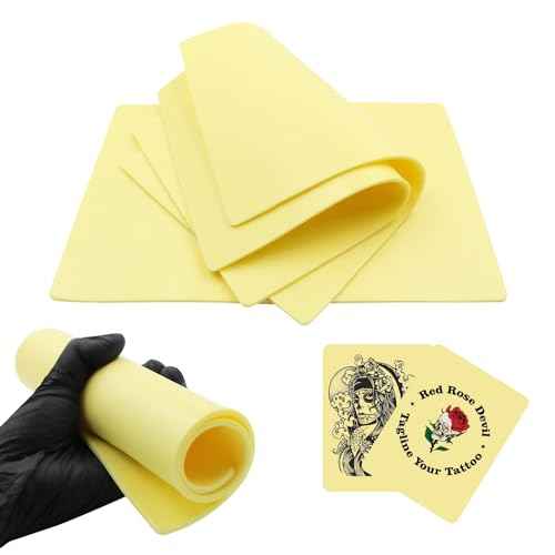 3MM Ruicoo Tattoo Practice Fake Skin - 5Pcs Blank Silicone Tattoo Practice Skin, 3mm Thick, Double-Sided, 8"x 12", for Beginners and Experienced Artists
