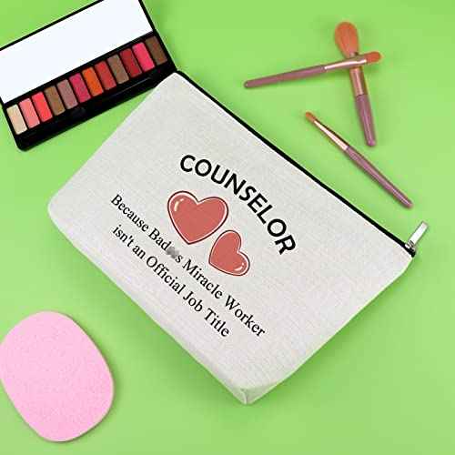 Counselor Appreciation Gifts Makeup Bag College Counselor Thank You Gifts for Mental Health Counselor Gifts Cosmetic Bag Inspirational Gifts for Teachers Tutor Christmas Birthday Gifts Cosmetic Pouch