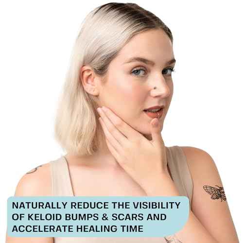 BASE LABORATORIES Keloid Bump Removal Gel | Natural Piercing Bump Treatment & Keloid Scar Gel | Keloid Scar Removal for all Scars, Keloids & Piercing Bumps | Soothing Piercing Aftercare | 2 oz