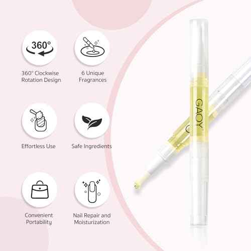 GAOY Cuticle Oil Pen Set, 6Pcs Manicure & Pedicure Accessories with Vitamin E for Nourished and Revitalized Nails, Professional Nail Growth Treatment & Repair Kit