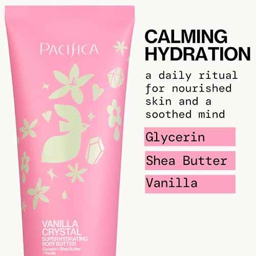 Pacifica Vanilla Crystal Body Butter Lotion ? Super Hydrating Moisturizer for Dry Skin, Rich Shea Butter & Vitamin E Formula, Vegan, Cruelty-Free, Clean Beauty, Vanilla Scent, 6 oz