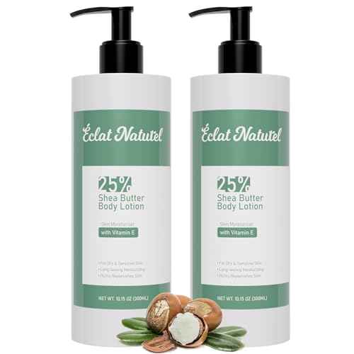 Shea Butter Lotion, 25% Shea Butter Body Lotion Set with Vitamin E, Nourishing Moisturizing Lotion for Dry Skin, 10.15 Fl Oz (Packge of 2)