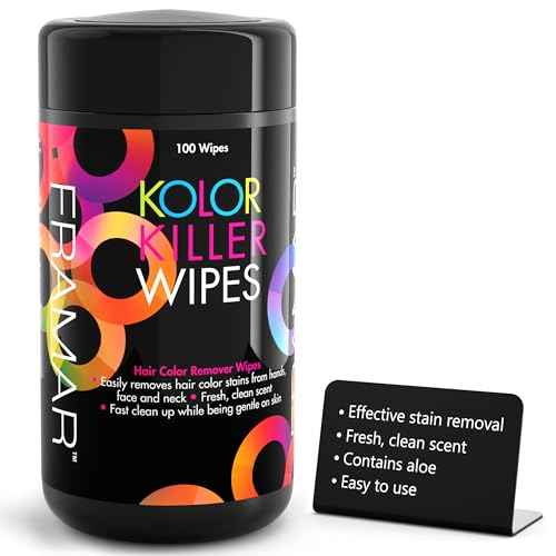 Framar Kolor Killer Wipes ? Hair Dye Remover For Skin, Hair Color Remover For Dyed Hair, Gentle on Skin, Pleasant Scent ? Wipes Dispenser of 100
