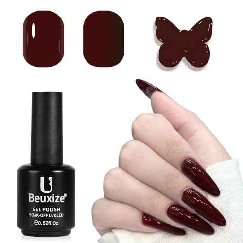 deep red 15ml Gel Polish,red nail polish Salon- Deep Wine Red,UV Light Cure for The Beauty of DIY Nail Design for Women and Gift Selection 0.52 fl.oz