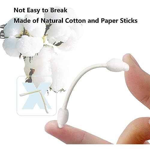 2 Packs 160pcs Safety Cotton Swabs with Large Tip, Baby Cotton Buds