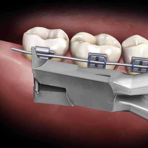 Dental Orthodontic Distal Cutter Plier, Flush Cutter With Safety Holder, Cuts Wire Up To .021" x .025" (.53 mm x .64 mm), Standard Head Long Handle