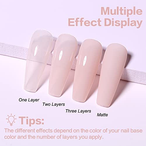 AIMEILI Hema Free Neutral Gel Nail Polish Soak Off U V LED Nude Color Translucent Cruelty Free Vegan Gel Polish - (454) 10ml