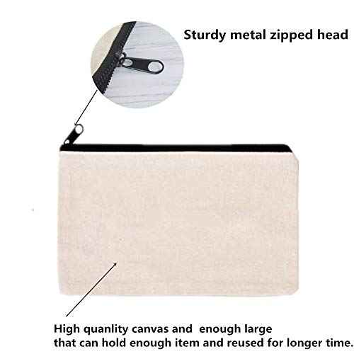 10 PCS Canvas Makeup Bag Cosmetic Pouch Blank Zipper Bag-9.1 ¡¿ 5.9 inch