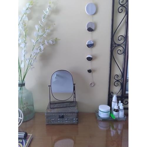 JOYOEIKON Classic Dual Sided 5X and 1X Magnifying Makeup Mirror and Tabletop Standing 360¡Æ Rotation Vanity Mirror,Desktop Cosmetic Mirror (Chrome)