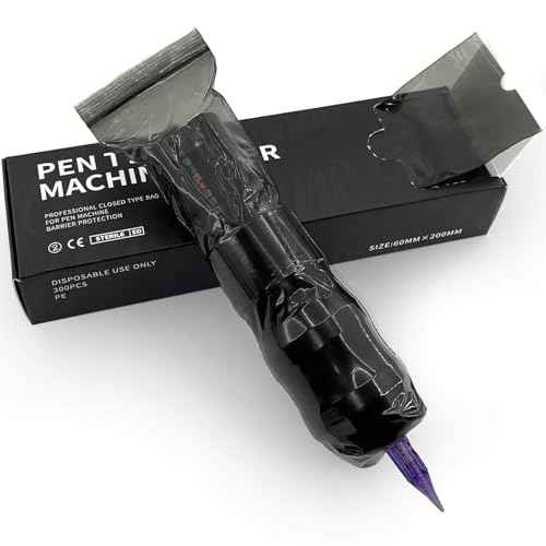 300pcs Tattoo Machine Covers Sealable Type - Black 2.4¡¿8 Inch Tattoo Pen Covers Bags Sleeves for Cartridge Machine - Professional Tattoo Supplies & Accessories (Black (2.4¡¿8 inch))