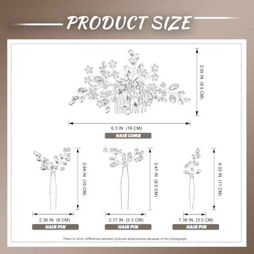 Wedding Hair Accessories: Bridal Headpiece With Hair Piece for Brides (Silver)