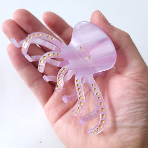 Octopus Claw Clip,Acetate Hair Clips,Small Claw Clips for Women,Pack of 2