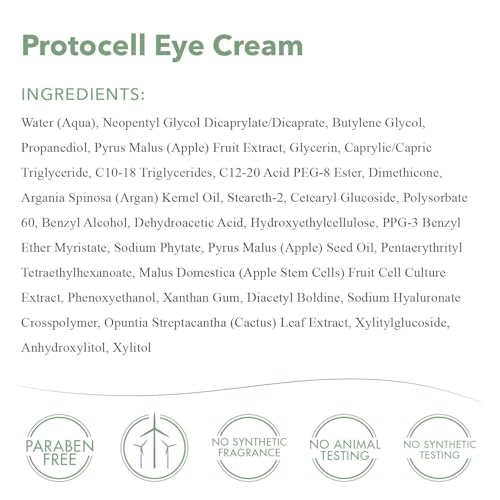 emergin C Protocell Eye Cream - Plant Stem Cell Eye Treatment with Hyaluronic Acid to Address Visible Signs of Aging (0.5 oz, 15 ml)