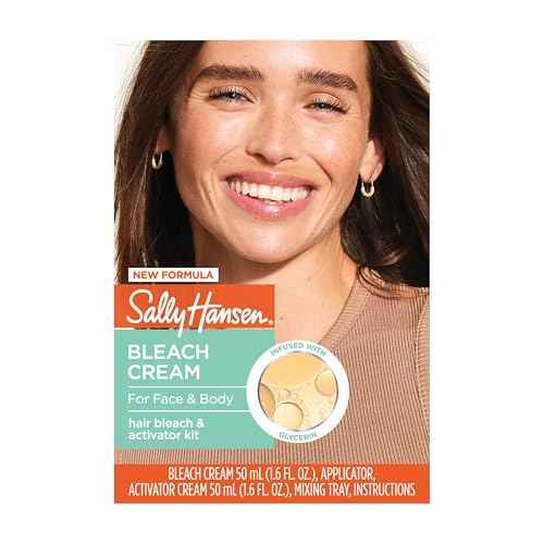 Sally Hansen Bleach Cream for Facial Hair & Body Hair, Vegan Formula, Enriched with Glycerin, All Skin Types