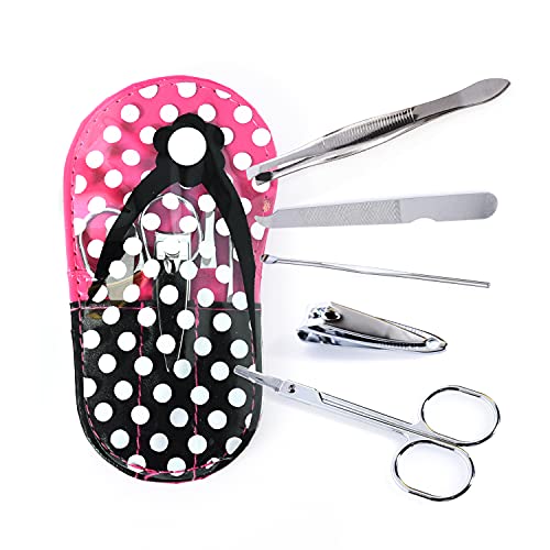 Fun Polka Dot Flip Flop Manicure Kit - Set of 4