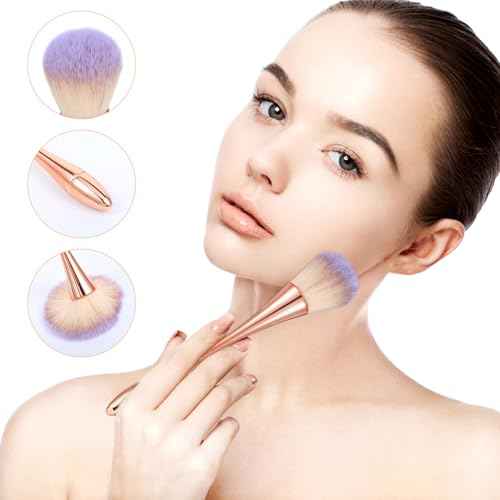 3 Pcs Nail Dust Brushes, Nail Art Dust Brushes for Cleaning Powder Dip Powder Brush Large Makeup Blush Brush Nails Art Tools Trimming Cleaning Tools for Professional Beginners
