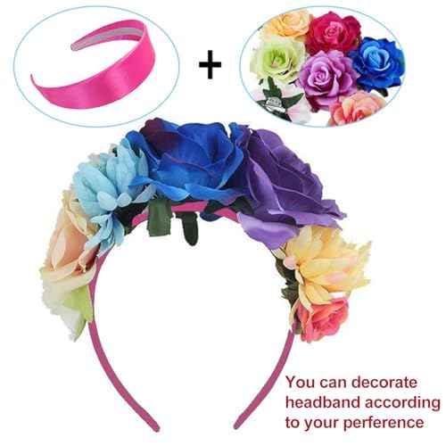 1.6 Inch Wide Silk Satin Headband for Women Girl Teen, Solid Plain DIY Hair Accessories Holiday Gifts (Hot Pink)