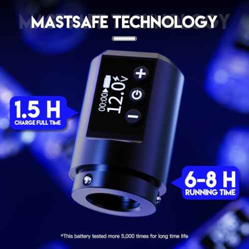 Mast Mini Tattoo Pen Kit - Cordless Corded Tattoo Gun Machine with 2 Batteries & RCA Cable 3.6mm Stroke Complete Tattoo Kit for Beginners Professionals