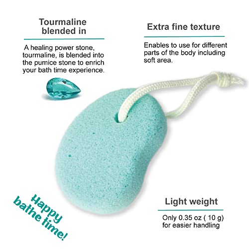 Pumice Stone for Feet, Body, Hands [Made in Japan] Tourmaline Blended for Extra Fine Smooth Finish, Soft Foot Pumice Scrubber