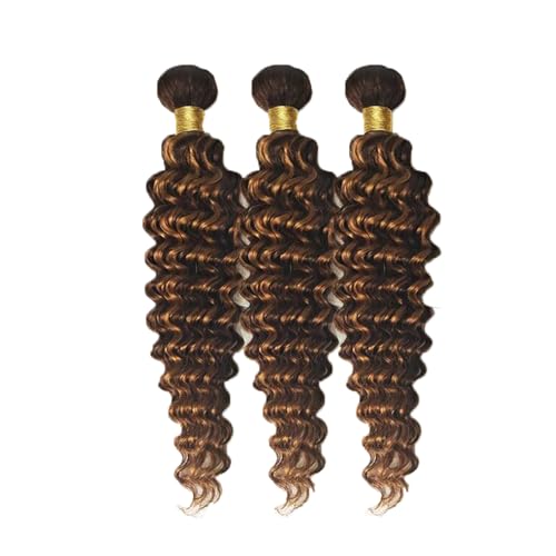 BilltiiWW P1B/30 Bundles Loose Deep Wave Bundles Two Tone Black and Brown Loose Deep Curly Weave Brazilian Human Hair Wet and Wavy for Black Women 20 22 24 Inch