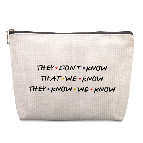Friends TV Show Gifts Cosmetic Bag, Funny Gifts Friends TV Show Merchandise Birthday Friendship Gifts for Women Friends Fans Sister Bestie Best Friends Gifts Funny Makeup Bag
