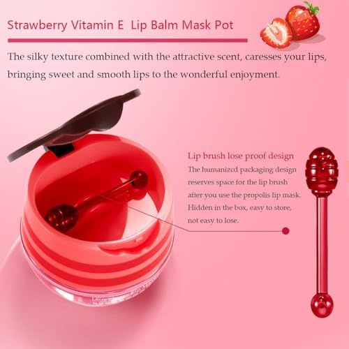 4PCS Bee Lip Balm Honey Pot, Fruit Moisturizing Propolis Lip Mask, Lip Mask Overnight Propolis Moisturizing Lip Balm Hydrating Prevention Dry and Crack Lip Scrubs Exfoliator Lip Care Products (A)