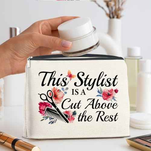 YeleY Hairdresser Gifts for Women, Hair Stylist Makeup Bag, Thank You Gift for Hairstylist, Hair Dresser Appreciation Gift Cosmetic Bag