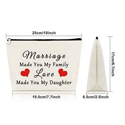Daughter in Law Gifts from Mother in Law Makeup Bag Bride Gifts from Mother of Groom New Daughter in Law Wedding Gift Cosmetic Bag Birthday Christmas Mothers Day Gifts for Daughter Travel Pouch