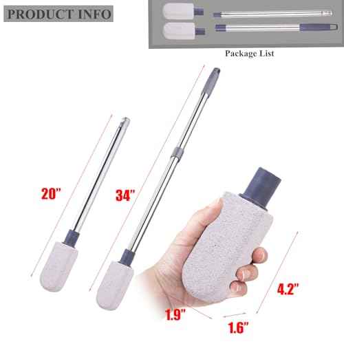 Pumice Stone for Feet, Foot Dead Skin Scrubber with 30" Long Handle Set, Feet File Callus Remover for Exfoliation, Foot Scrub Shower Pedicure Tools Foot Care Stone