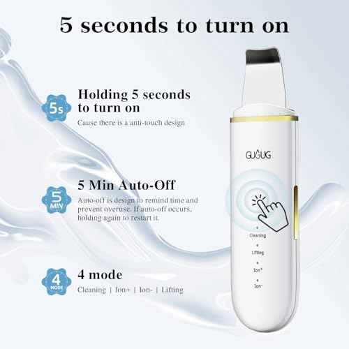 GUGUG Skin Scrubber Face Spatula Skin Spatula Pore Cleaner Blackhead Remover Tools for Facial Deep Cleansing-4 Modes -White