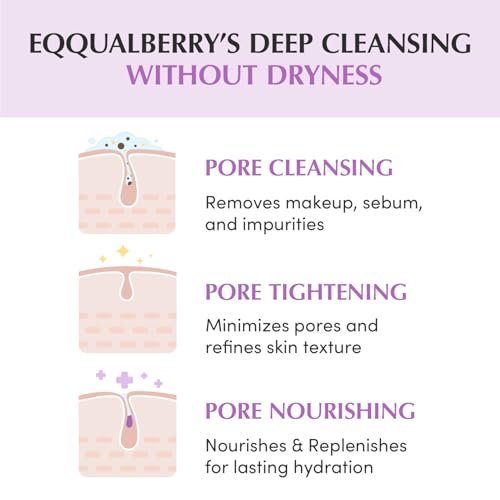 EQQUALBERRY Purple Rice Pore Smoothing Cleansing Oil ? Deep Cleansing for Pores & Blackheads | Korean Oil Cleanser for Face & Makeup Remover | Hydrating & Soothing Formula, 6.76 fl.oz