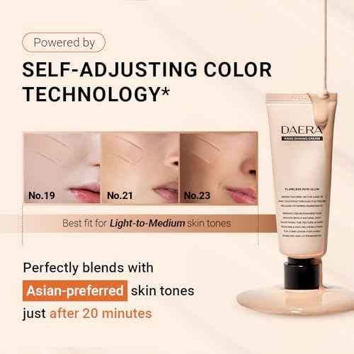 DAERA Kang Shining Korean BB Tinted Moisturizer Cream (1 Color,Neutral), Self Adjusting BB Cream,1.35 fl oz, Glowing Skin Natural Makeup, Buildable Coverage, Lightweight
