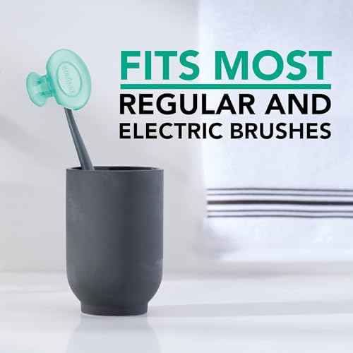 Steripod Clip-On Toothbrush Protector with Peppermint Essential Oils, Keeps Toothbrush Fresh and Clean, Travel Accessories, Fits Most Manual and Electric Toothbrushes, 2 Count