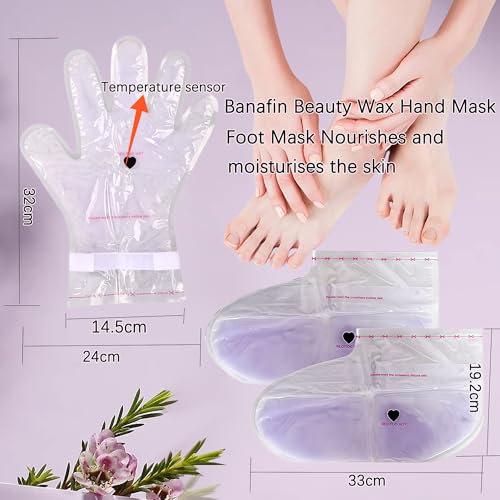Paraffin Wax Gloves,Paraffin Hand & Foot Treatments and Booties Set for Intensive Hydration at Home Or Spa(Lavender) 2 Pair Hand & Foot Wax Gloves