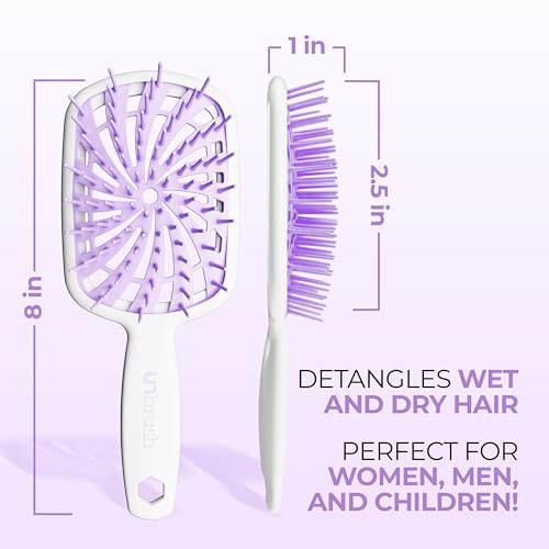 FHI Heat UNbrush Plus ? Curly Hair Brush for Gentle & Effective Detangling on Wet or Dry Fragile Hair Types ? Detangler Brush w/ 84 UltraFlex Bristles, Ultra-light, Vented, Anti Static Hairbrush
