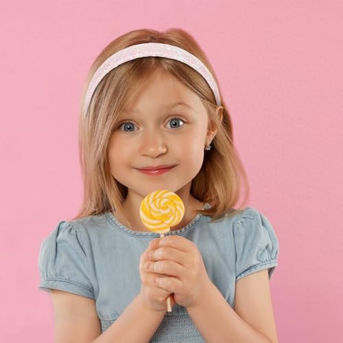 Girls Headbands, 3PCS Headbands for Girls Women Glitter Pink Blue White Headband Sparkly Sequin Headband Hair Accessories