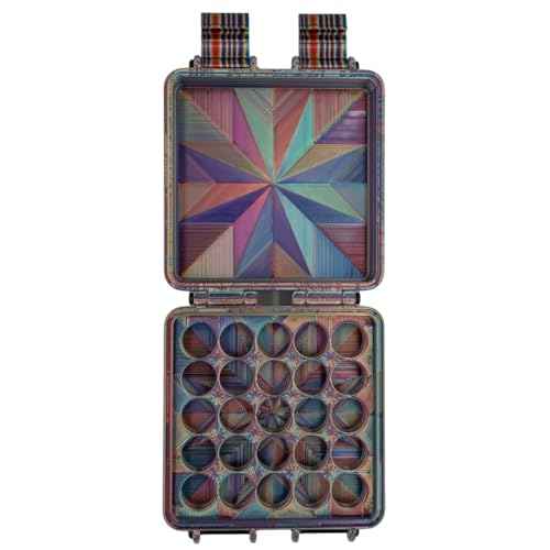 3D Printed Vial Storage Case - Waterproof 3ml Vial Storage Case with 25 Slots - Freezer Safe Hard Shell Essential Oil Case for Home, Fridge, Travel, 16mm Max Diameter, 35mm Max Height