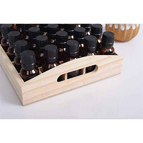 VolksRose 30-Slot Wooden Storage Box - Fits 5-15 ml Bottles, Travel & Presentation Storage, Nail Polish & Perfume Collection