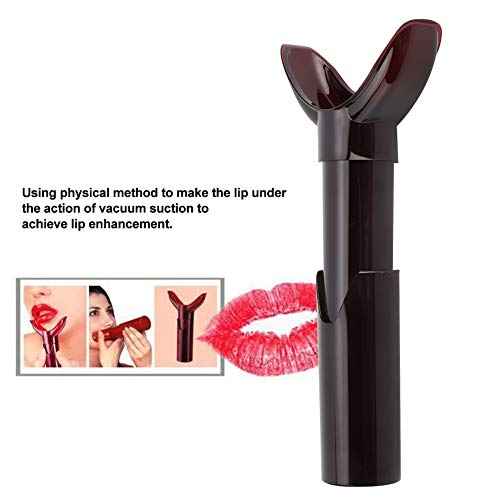 Lip Plumper Device, Portable Lips Enhancer, Lip Vacuum Suction Device Lip Plumping Tool Lip Trainer, Manual Enhancement Accessory Lips Beauty Tool(Dark Red)