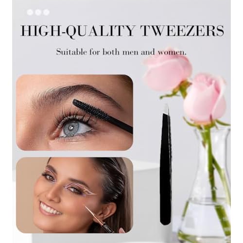 Magnifying Makeup Mirror Suction Cup 30X 20X, 3.5 inches Magnified Small Pocket Mirror and Slant Tweezers,Small Portable Travel Makeup Mirror with Magnification